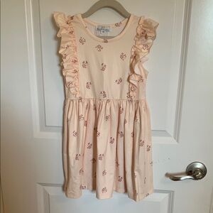 Charming Pink Floral Kids Bailey’s Blossoms Dress with Ruffles